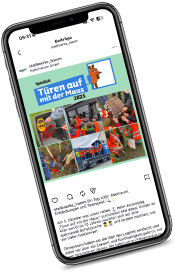 Mockup Smartphone mit Instagram-Beitrag zum Tag der Maus