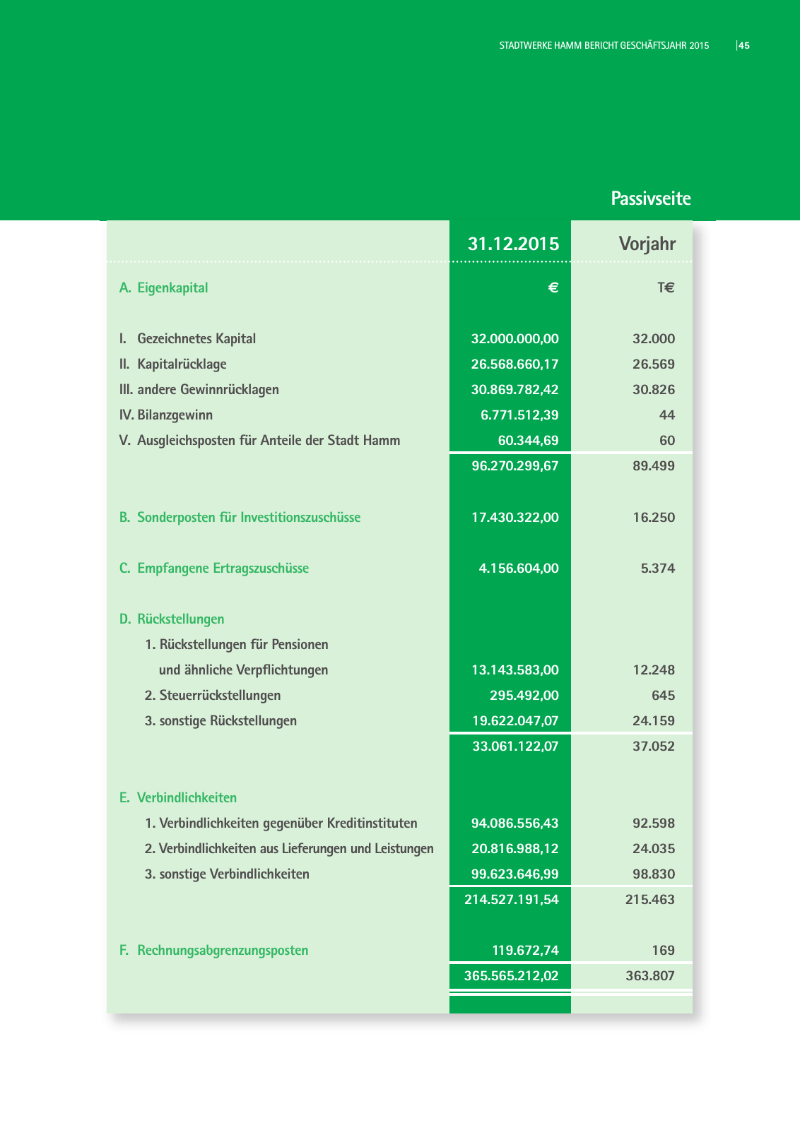 Vorschau Geschäftsbericht 2015 Seite 45