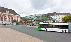 Ansicht vom Bahnhof in Hamm und dem Bahnhofsvorplatz
