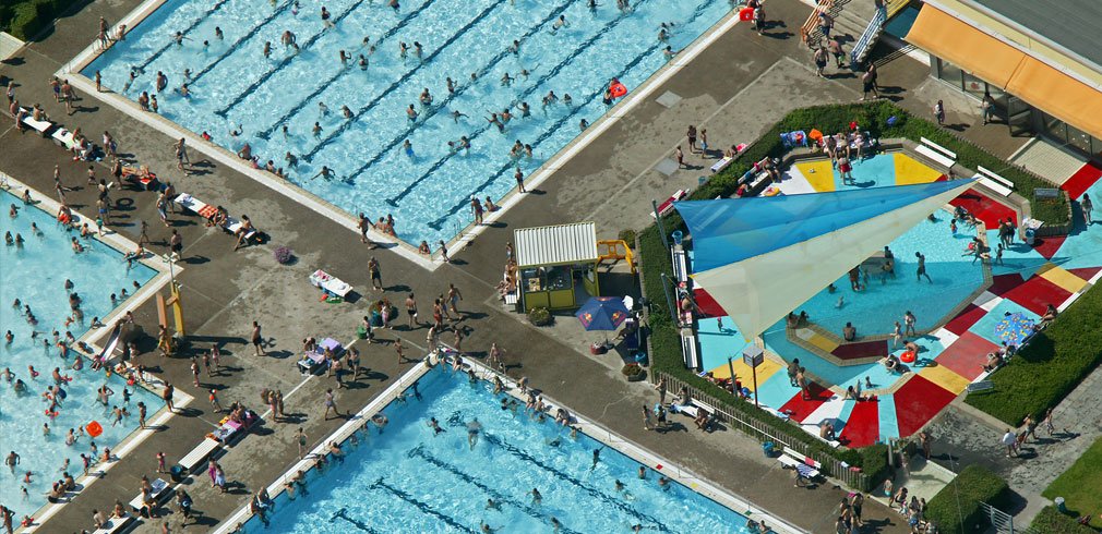 Luftbildaufnahme Freibad Süd