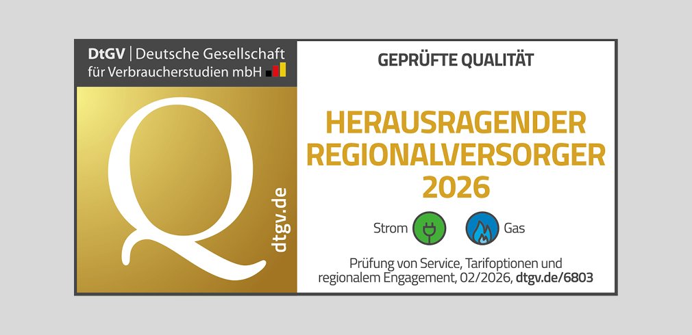 Zertifikat: Herausragender Regionalversorger